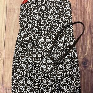 London Times Brown and White Swirl Dress with a Coral Lining Size 10